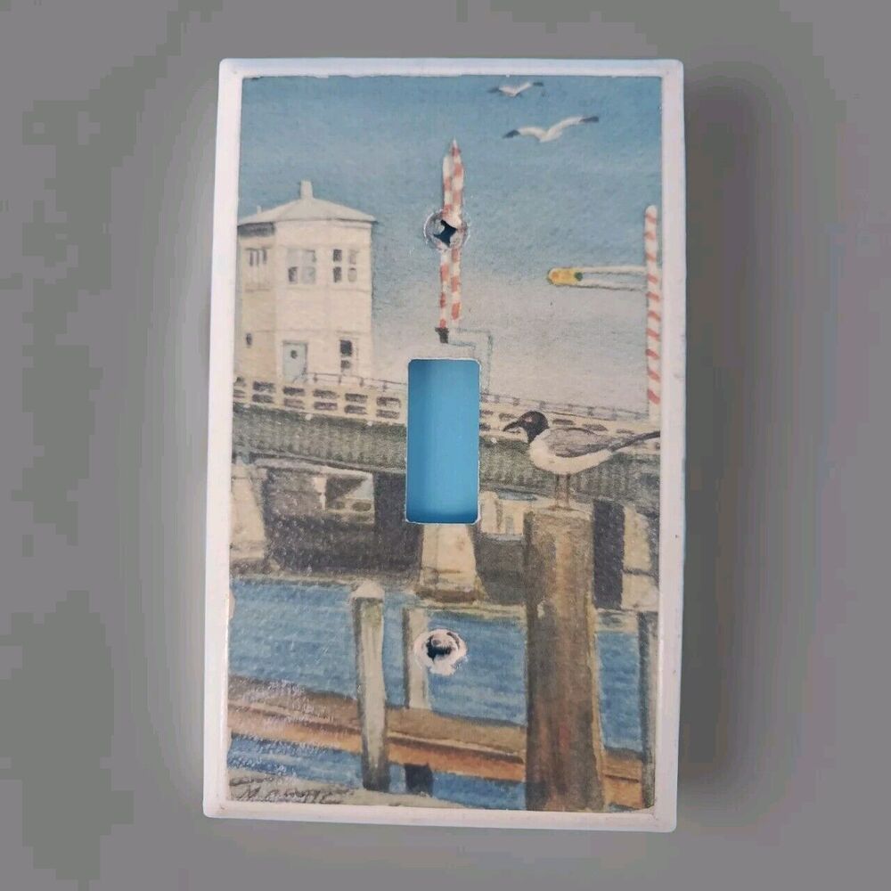 Metal Light Switch Cover Nautical Beach Seagull Mulberry